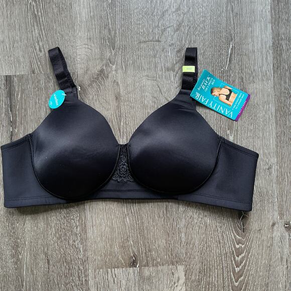 NWT Vanity Fair Beauty Back Smoothing Full Figure Bra Black 44B - Picture 1 of 6